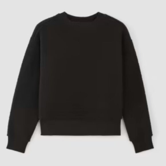 EVERLANE ReNEW Oversized Fleece Black Sweatshirt - Picture 5 of 5